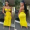 Chest wrapped sleeveless long skirt two-piece set