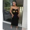 Chest wrapped sleeveless long skirt two-piece set