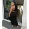 Chest wrapped sleeveless long skirt two-piece set