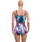 Sexy tie dyed slim fitting velvet two piece set