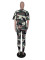 Large fashionable camouflage print two piece set