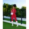 Round neck T-shirt solid casual suit