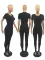 Round neck T-shirt solid casual suit