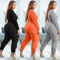 Large sexy V-neck pants casual two-piece set