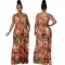 Printed sleeveless V-neck dress