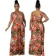 Printed sleeveless V-neck dress
