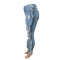 Washed high elastic jeans with frayed flash