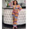 Three piece printed long sleeved trousers