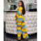 Three piece printed long sleeved trousers