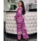 Three piece printed long sleeved trousers
