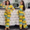 Three piece printed long sleeved trousers