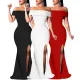 Fashionable slotted neck dress