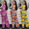 Three piece printed long sleeved trousers