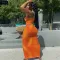 Tie dyed sexy U-neck vest skirt suit