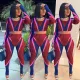 Fashion casual print waist two piece set