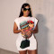 Printed T-shirt + shorts casual two-piece set