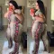 Large print fashion suit