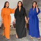 Casual fashion stand collar split dress