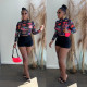 Long sleeved shorts printed two piece set