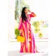 Printed chiffon sexy V-neck dress
