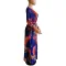 Printed chiffon sexy V-neck dress