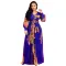 Printed chiffon sexy V-neck dress