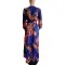 Printed chiffon sexy V-neck dress