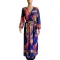 Printed chiffon sexy V-neck dress