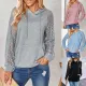 Fashionable lace patchwork Hoodie