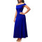 Solid women's one-line collar strapless dress