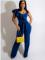 European and American sexy fashion solid color V-neck women's Jumpsuit