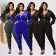 Autumn and winter new elastic velvet slim fit fashion hooded two-piece set
