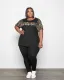 European and American women's clothing Amazon leopard stitching Casual Short Sleeve two-piece set
