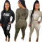 High quality cashmere hooded two piece set