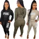 High quality cashmere hooded two piece set
