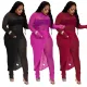 Sexy mesh reverse hem split Jumpsuit Skirt Set