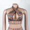 Sexy chest wrap suspender vest skirt two piece set