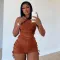 Sexy round neck sleeveless shorts two piece set