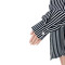 Fashionable loose striped shirt pocket pants two piece suit