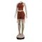 Sexy round neck sleeveless shorts two piece set
