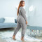 Fashionable sexy V-neck solid Leggings Pants casual two-piece suit