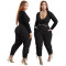 Fashionable sexy V-neck solid Leggings Pants casual two-piece suit