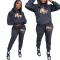 Lettered printed sweater sports loose set