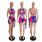 Sexy printed split bikini three piece suit
