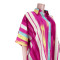 Short front and long back fashionable casual color striped loose shirt