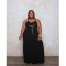 Large fat woman loose slim print sexy suspender dress