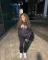 Lettered printed sweater sports loose set