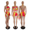 Sexy printed split bikini three piece suit