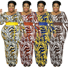 Leopard print slim fashion large dress