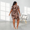 Large camouflage print short sleeve two-piece set